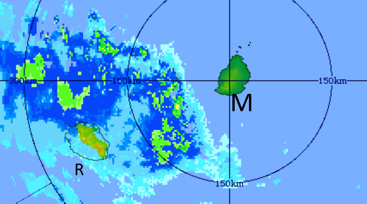 MAURICE: mardi 9h: dégradation avec fortes pluies et orages pour la journée