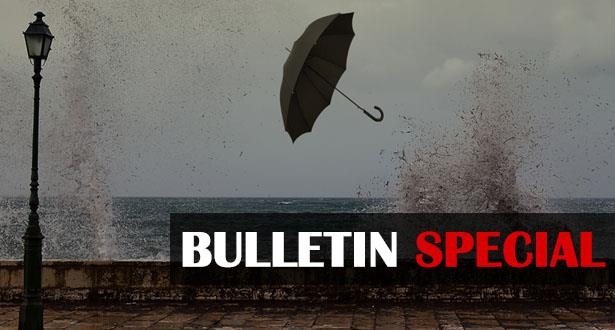 RODRIGUES: jeudi 10h30: Avis de Fortes Pluies et de Vents Forts, bulletin spécial MMS