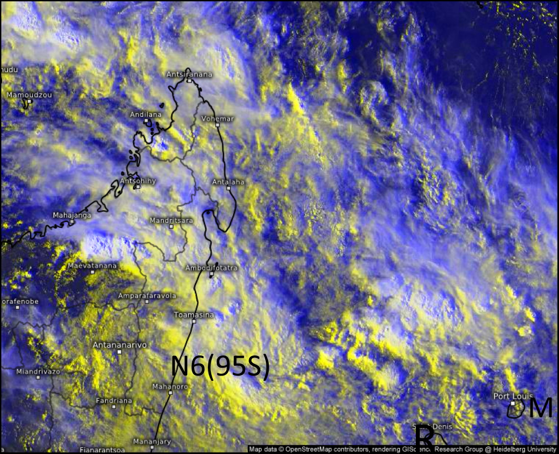 Future tempête: météosat HD: explosion nuageuse au large de Tamatave