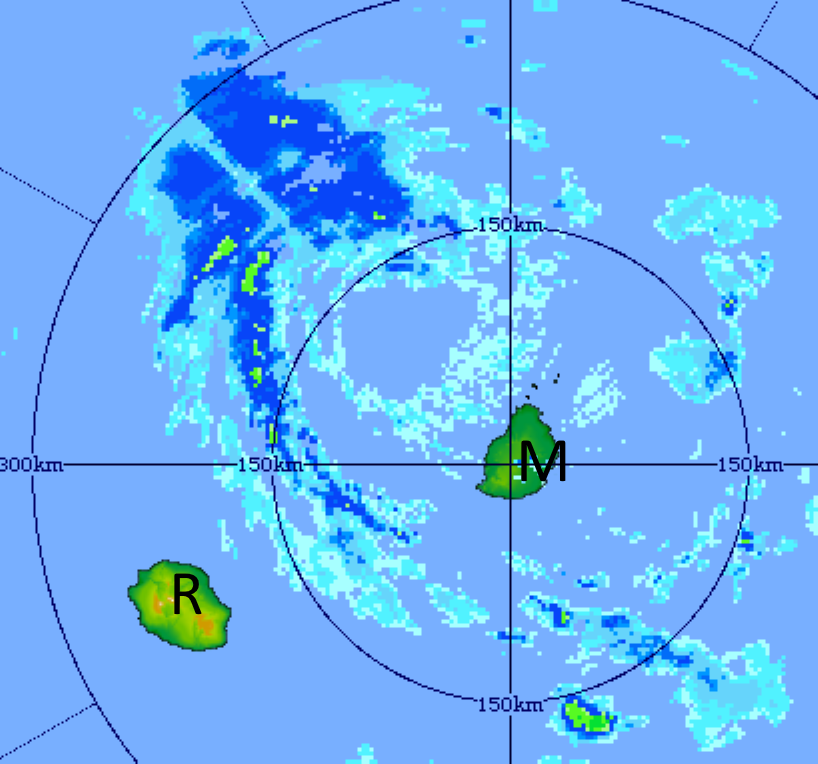 [Météo France] La tempête tropicale DIANE à 210km de La Réunion passe au plus près de Maurice cette nuit