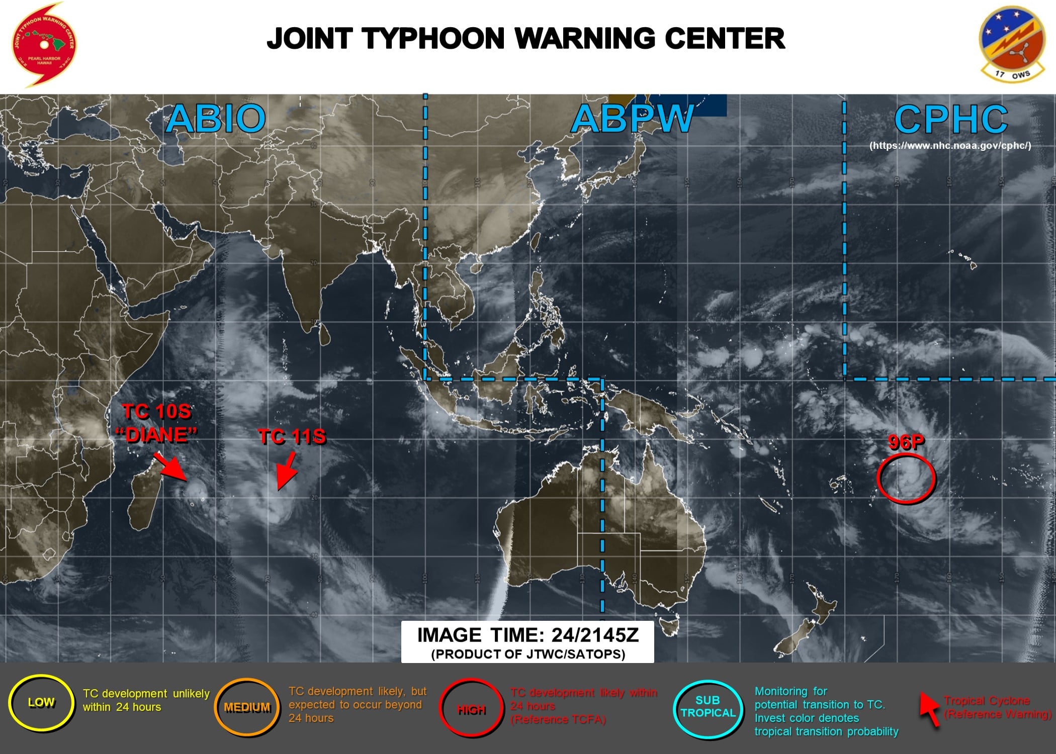 Duo cyclonique sur la zone avec les tempêtes tropicales DIANE et ESAMI