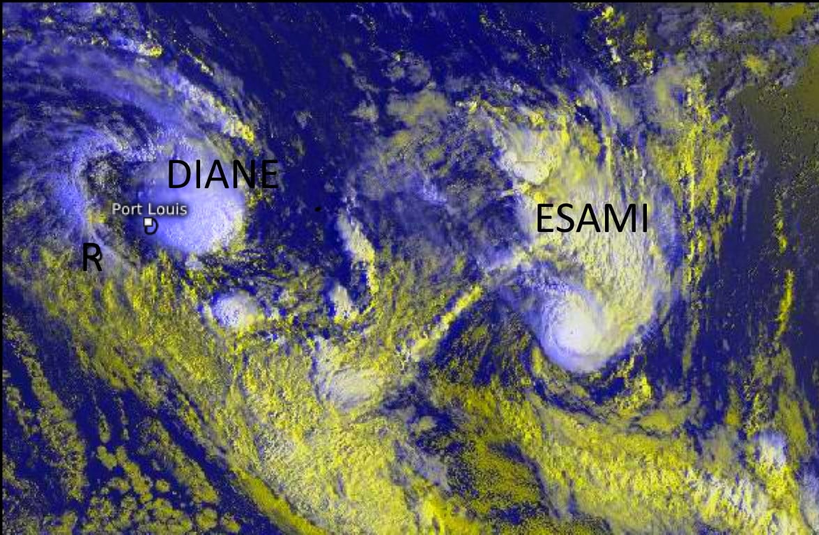 Duo cyclonique sur la zone avec les tempêtes tropicales DIANE et ESAMI