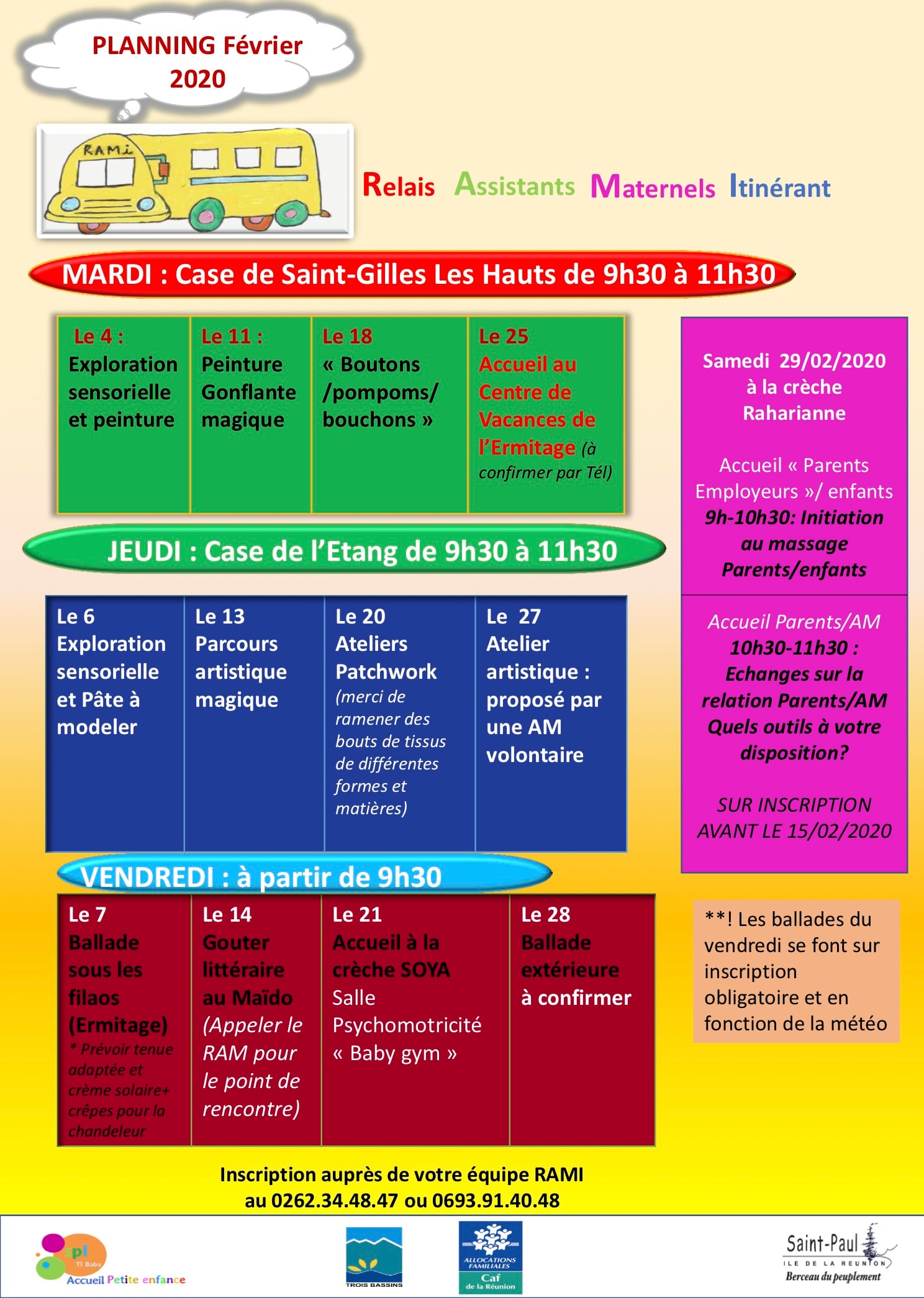 Beaucoup d’activités pour les tout-petits durant le mois de février