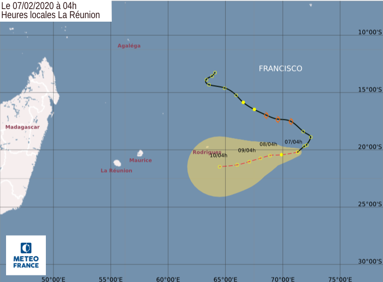 [Météo France] FRANCISCO à 1610km de la Réunion à 4h ce vendredi