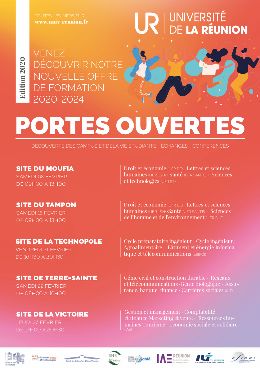 Journées portes ouverte de l'Université de La Réunion samedi 8 février de 9h à 13h