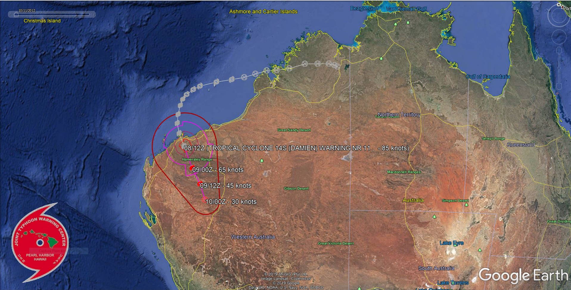 [JTWC] vidéos impressionnantes des vents à Karratha pendant le passage du cyclone DAMIEN