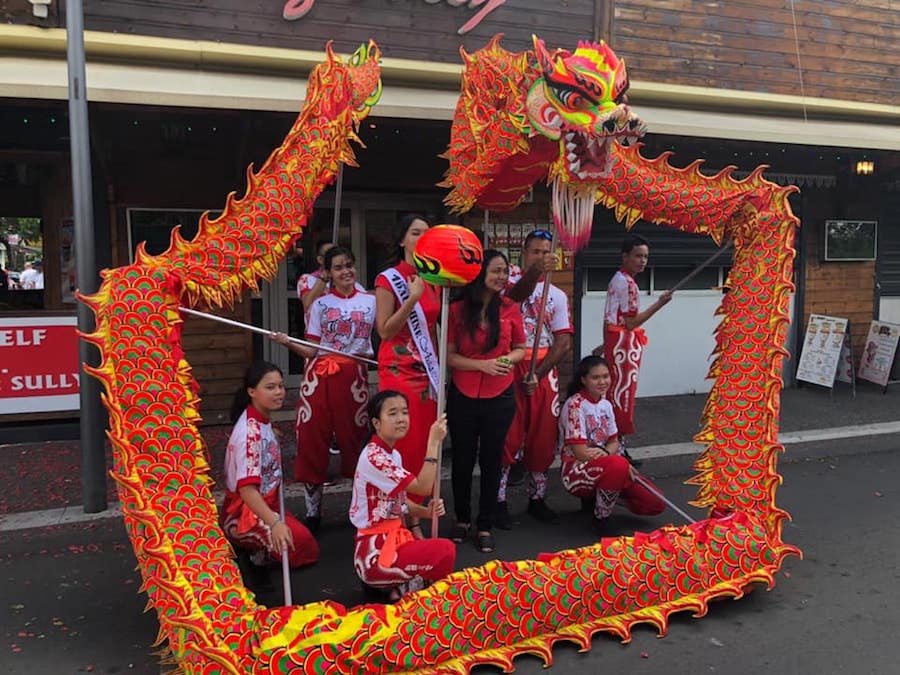 La danse des lions au cœur du centre-ville de Saint-Paul ce samedi 8 février