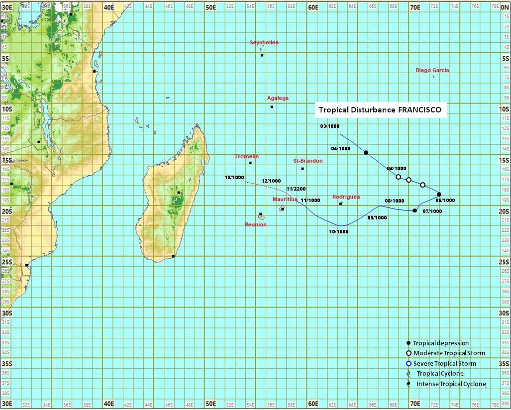 MAURICE: Un avis de 'vent fort' et de 'forte houle' est valable jusqu'à 10h00 demain Mercredi 12 Février