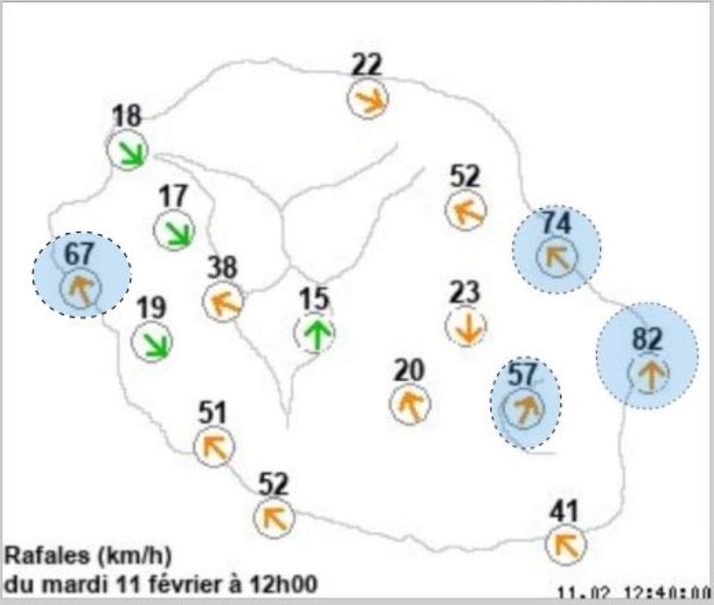 [Météo live] Mardi 13heures - Vents forts, averses, et farniente: Tous les temps en un sur notre caillou