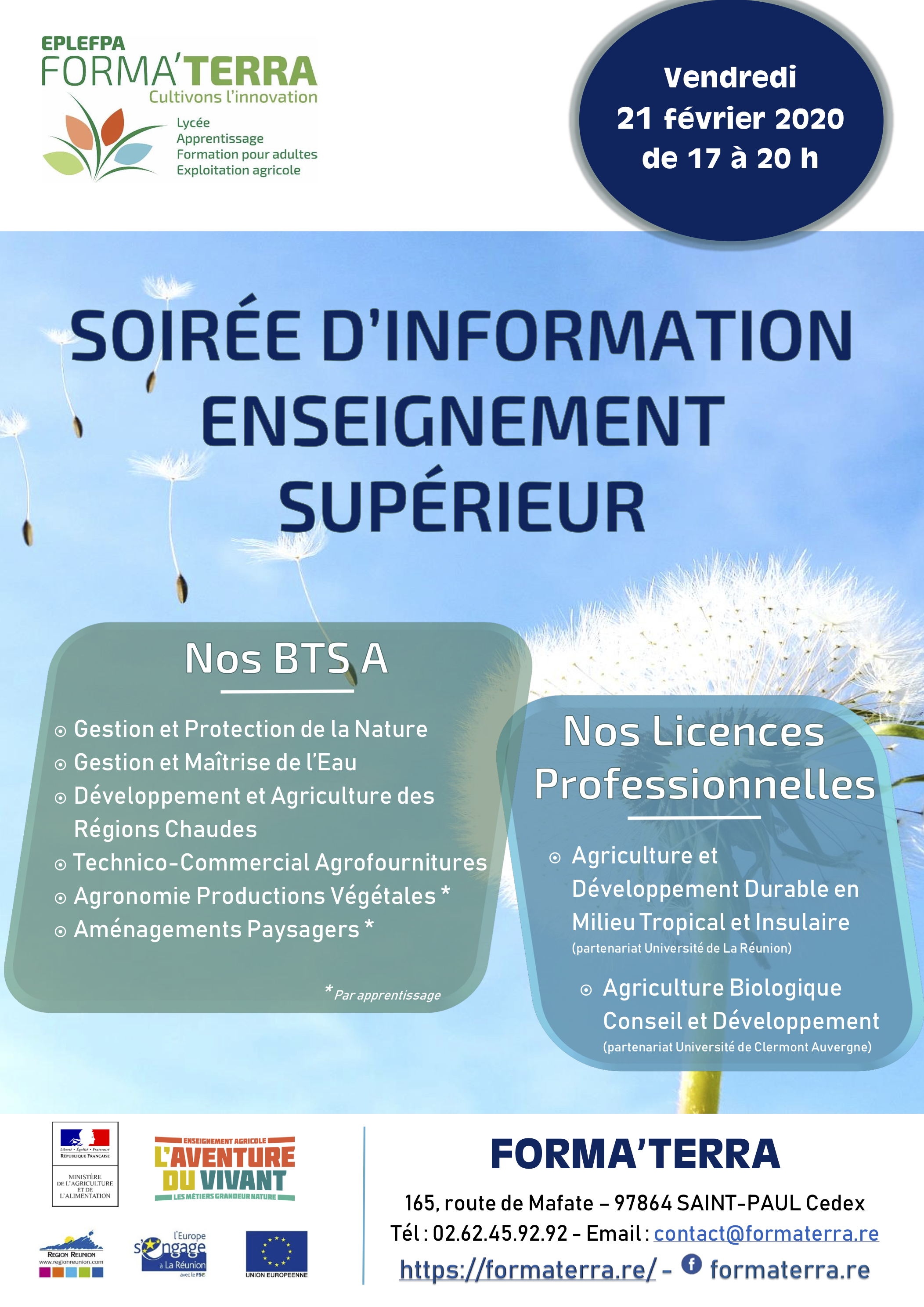 Forma’Terra organise une soirée d’information dédiée aux lycéens et étudiants