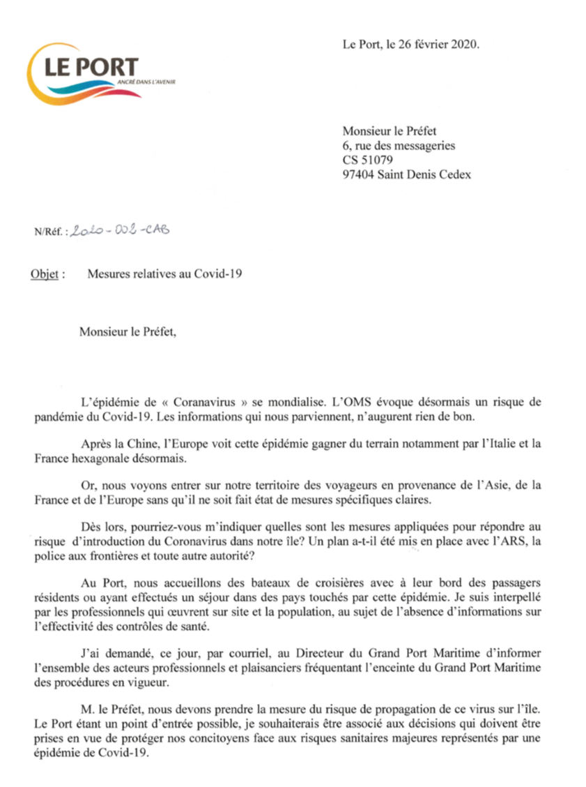 Tribune libre d'Olivier Hoarau au sujet du Coronavirus