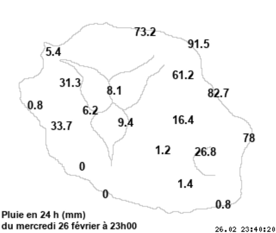 [Météo France] Vigilance Fortes pluies, le point à 23h sur les pluies enregistrées, animation radar