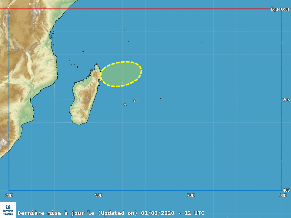 [Météo France] Une dépression tropicale devrait transiter au Nord-Ouest des Mascareignes d'ici la fin de la semaine prochaine
