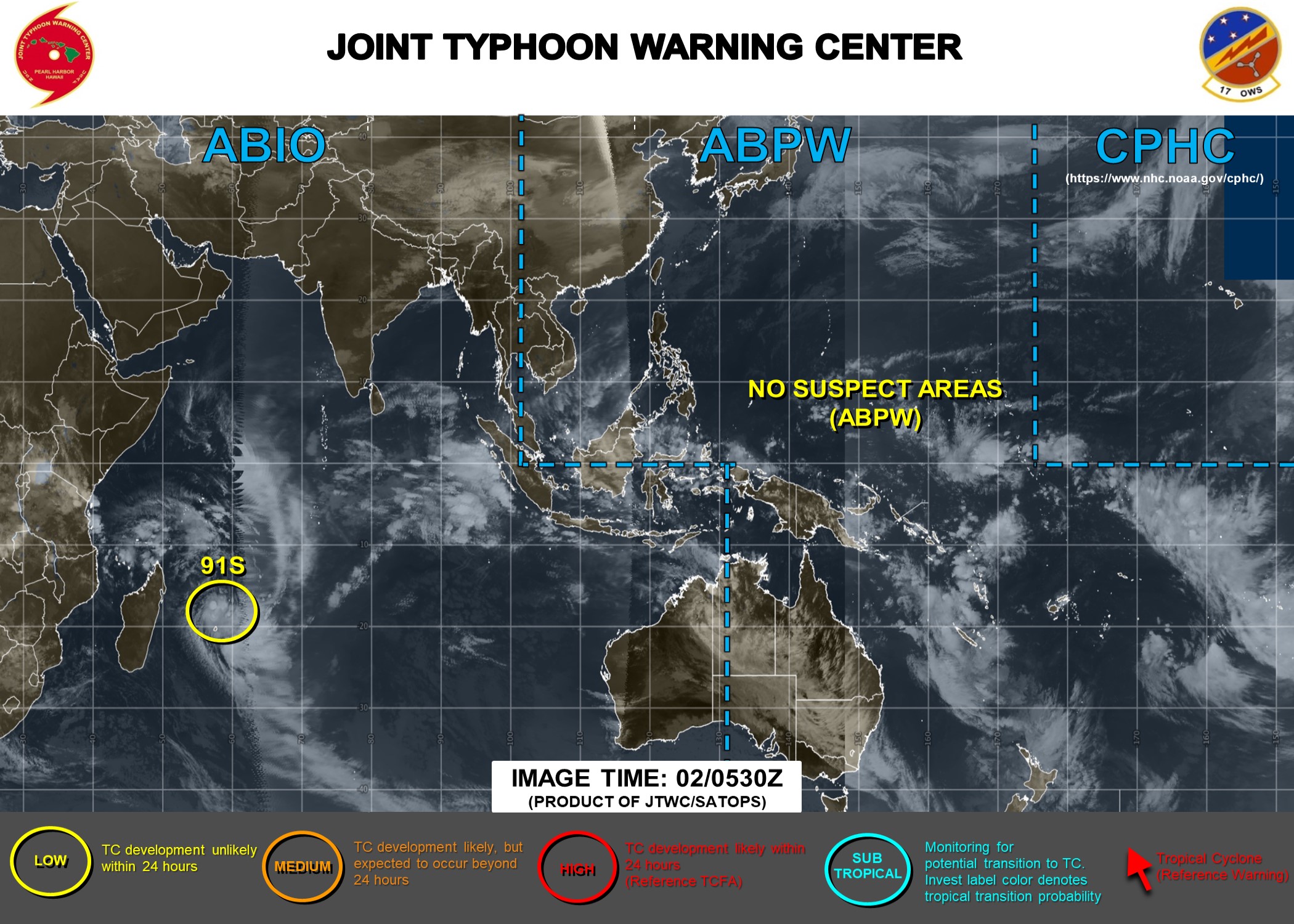 [Météo France/JTWC] Risque faible de formation d'une tempête tropicale à partir de jeudi au Nord-Ouest des Mascareignes