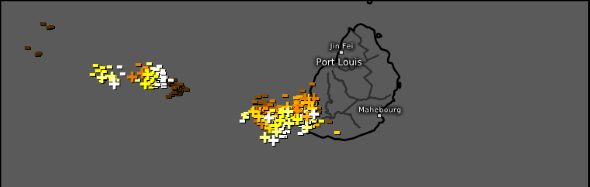 MAURICE: fort risque orageux ce samedi après-midi surtout pour la moitié Ouest