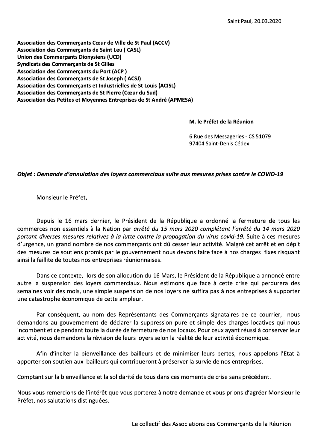 Coronavirus : Les commerçants demandent l’annulation des loyers commerciaux