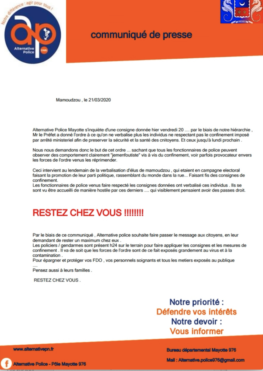 Coronavirus : À Mayotte, les policiers tenus de ne pas faire respecter le confinement