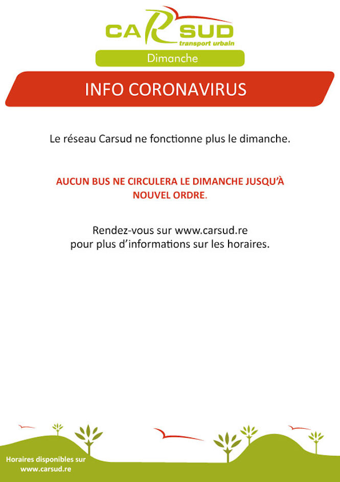 CARSUD: Horaires adaptés et pas de circulation le dimanche