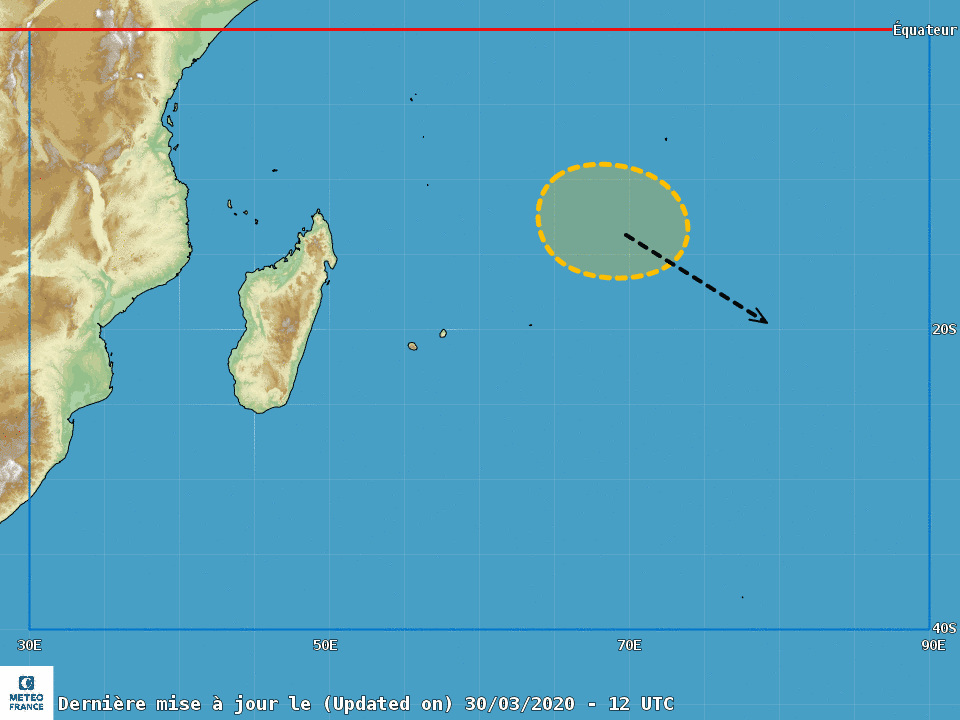 [Météo France/US Navy] Risque en hausse de formation d'une tempête en fin de semaine sur le Sud-Ouest Indien