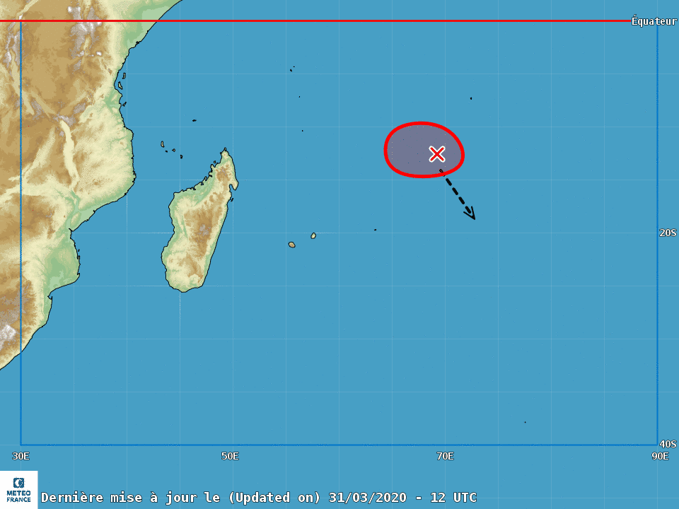 [Météo France] : Forte probabilité d'une tempête tropicale dans les prochaines 48heures sur le Sud Ouest Indien