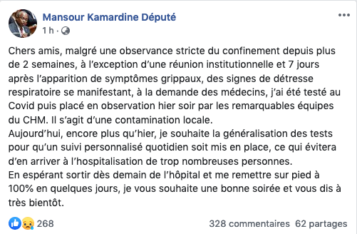 Le député mahorais Mansour Kamardine touché par le coronavirus