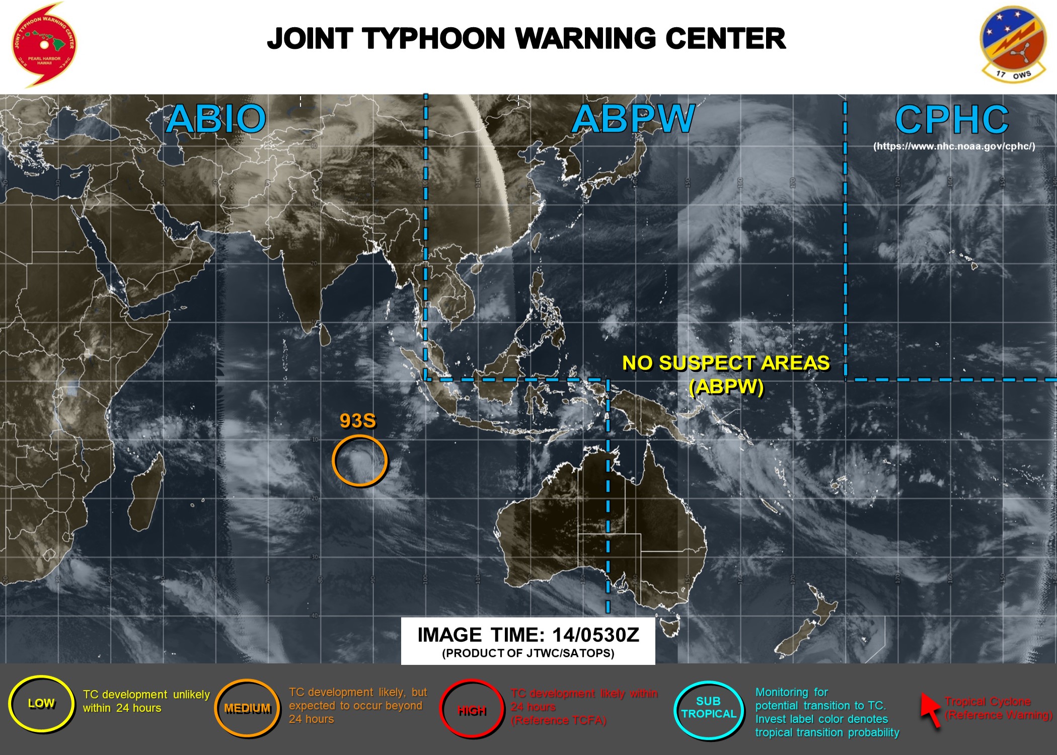 Météo France suit une dépression tropicale sur le Sud Ouest de l'océan indien