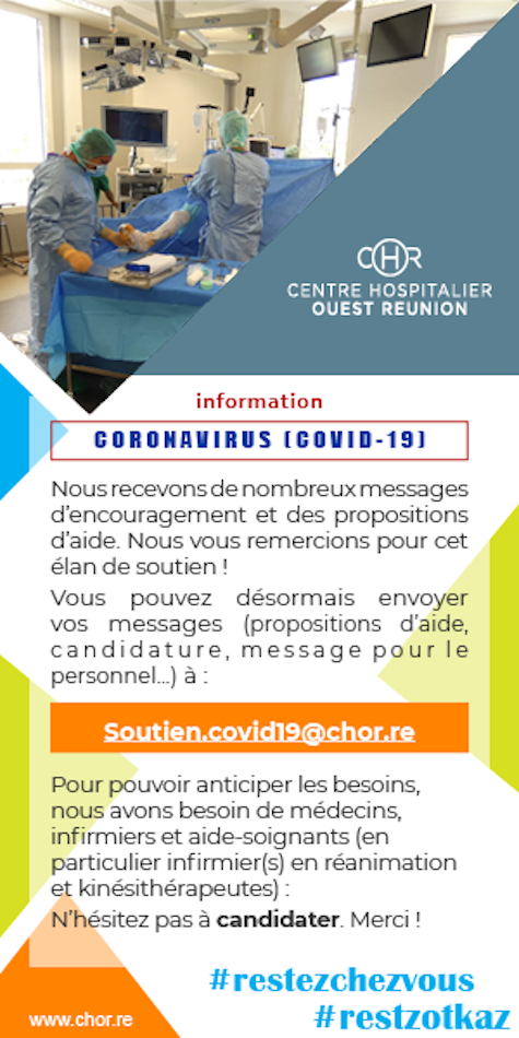 Covid-19 : Vous souhaitez soutenir le CHOR ? Appel à volontariat auprès des professionnels de santé