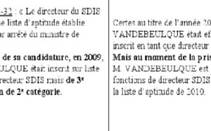 Le Département savait que la nomination de Vandebeulque pouvait être annulée