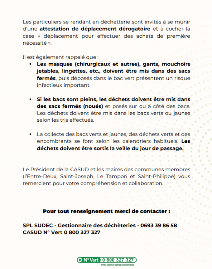 Réouverture des déchèteries aux particuliers