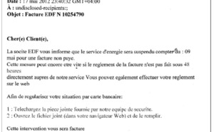 Tentative d’escroquerie des clients EDF par e-mail