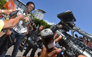 Manifestation de soutien aux journalistes agressés: Retour en images
