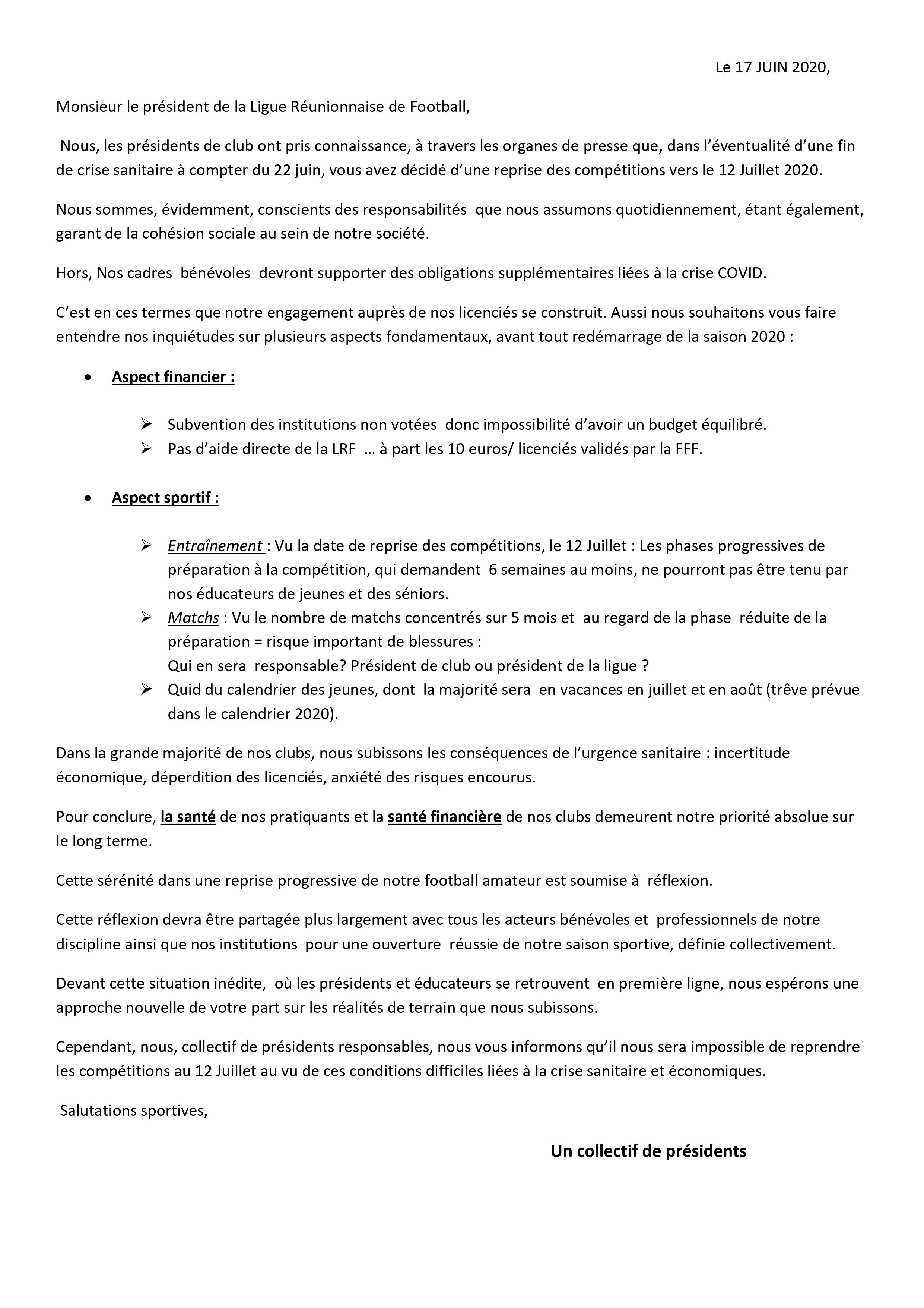 Des présidents de clubs de foot péi manifestent leur inquiétude à propos de la reprise