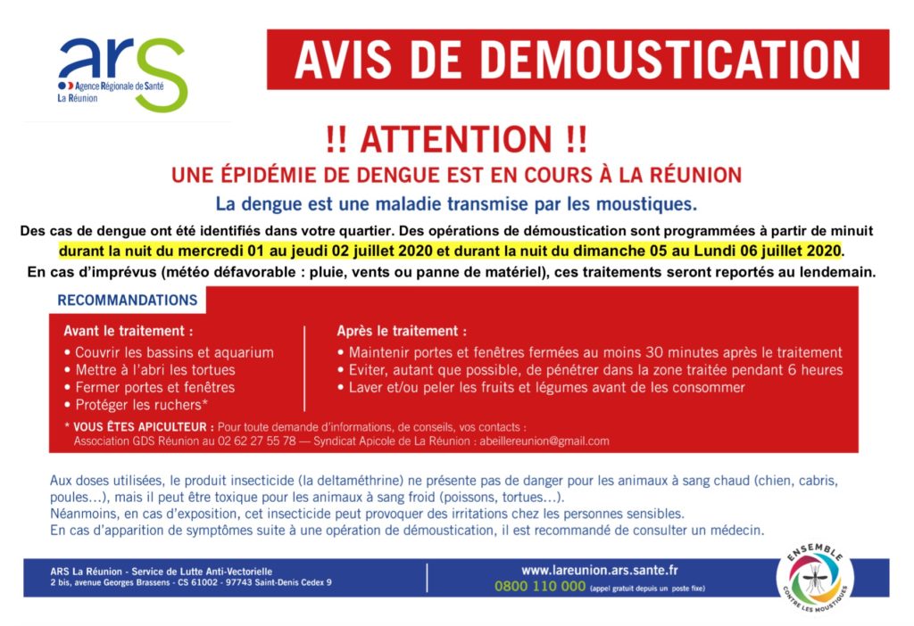 Lutte contre la dengue : Des traitements de nuit programmés à Plateau Caillou