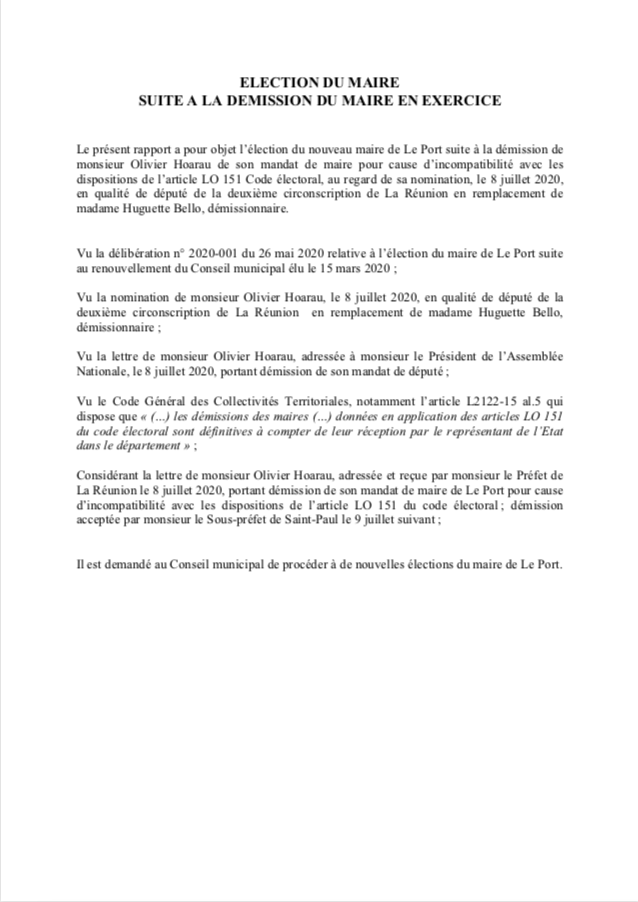 Pierrot Dupuy - Olivier Hoarau démissionne de son poste de maire du Port, nous vous expliquons pourquoi