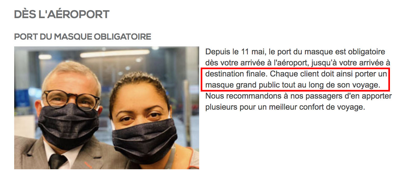 Les masques en tissu interdits à bord des avions