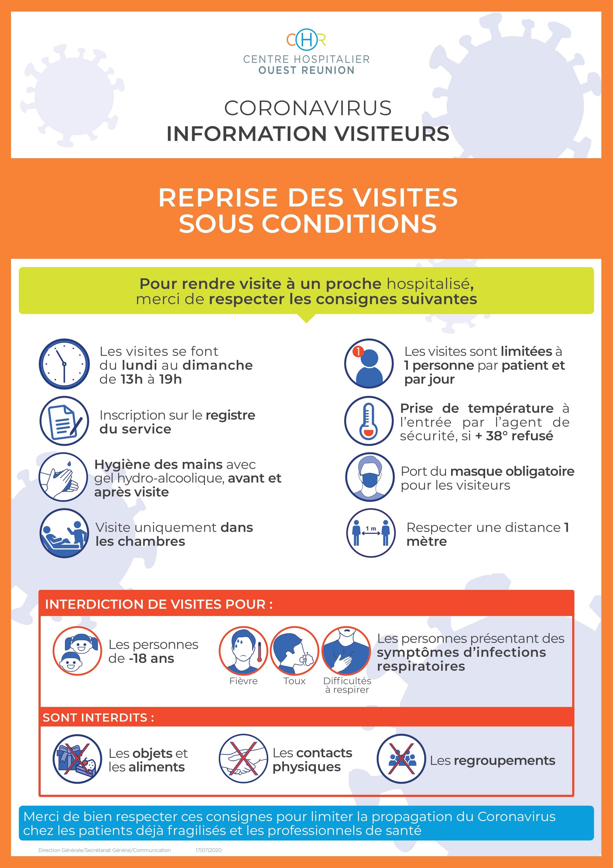 Les visites au CHOR et à l’EPSMR de nouveau autorisées