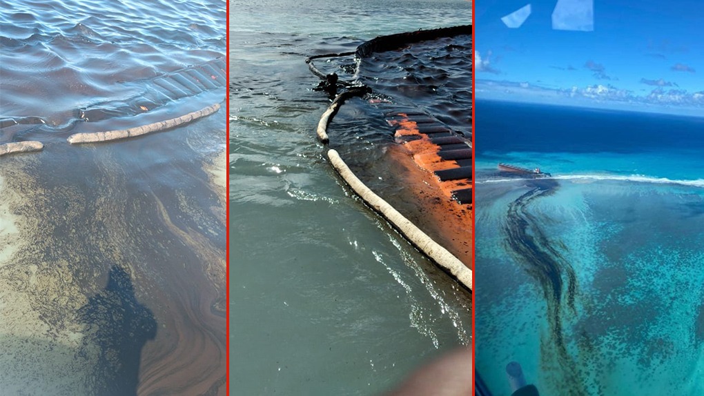 De nouvelles photos du vraquier Wakashio échoué à l'île Maurice