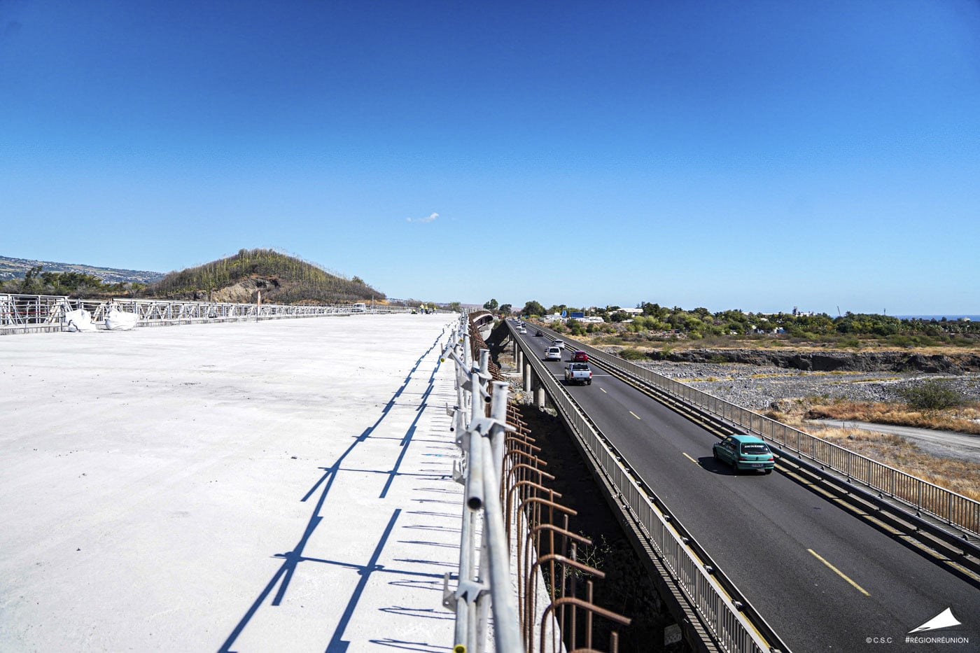 Visite du Nouveau Pont de la Rivière des Galets