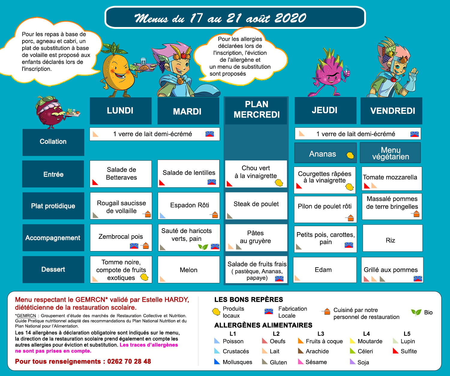 Découvrez le menu de la rentrée