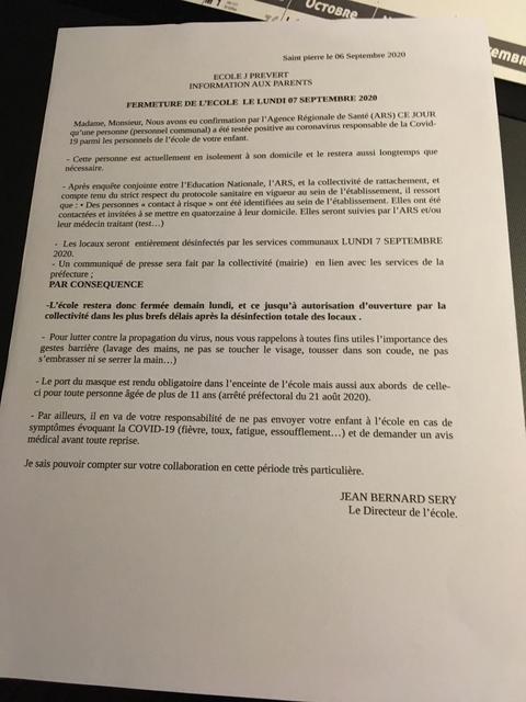 Covid-19 à St-Pierre : L'école Jacques Prévert fermée jusqu'à nouvel ordre