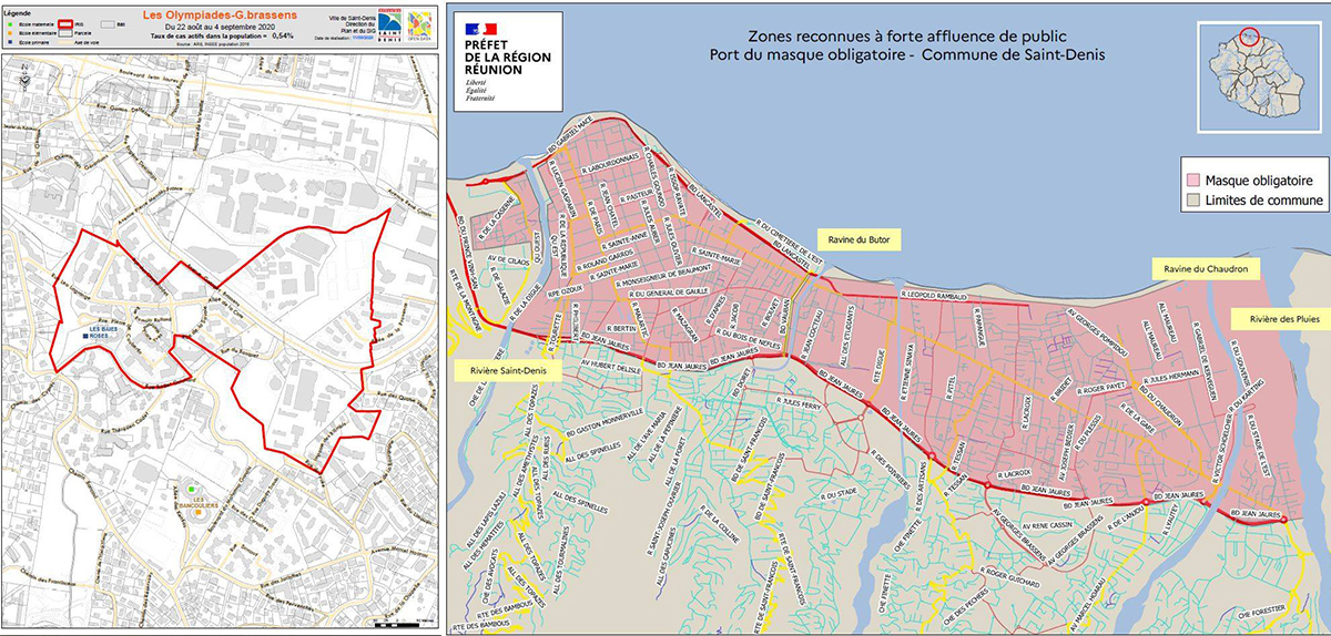 Où doit-on porter le masque ? Les zones cartographiées