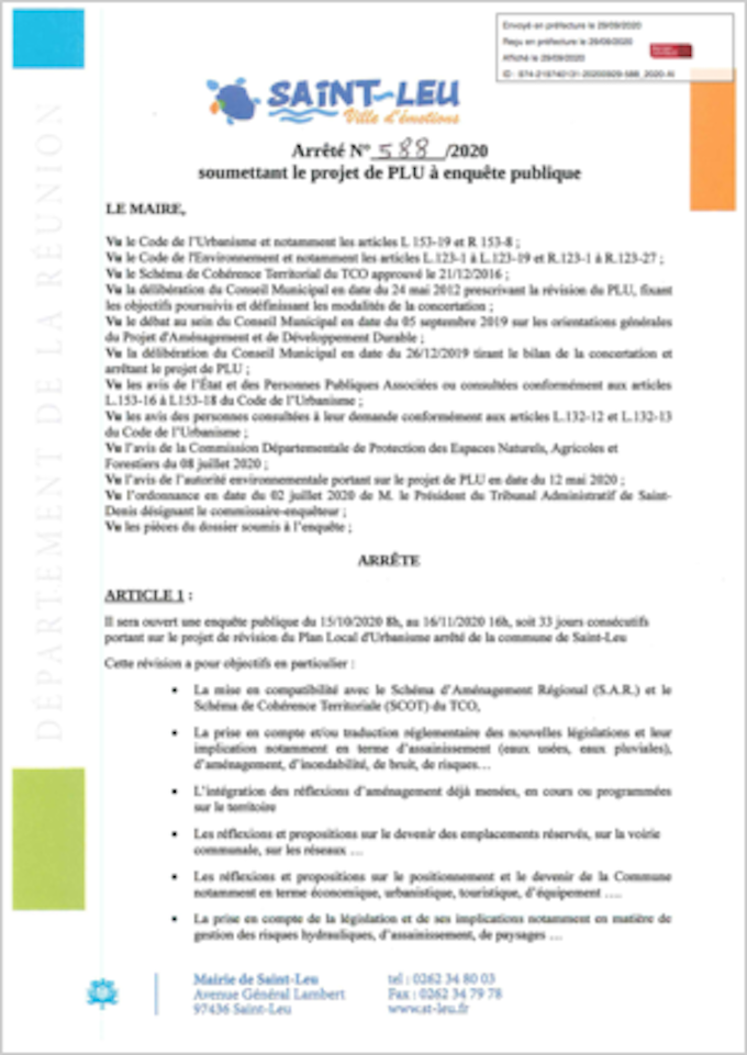 Révision générale du PLU : ouverture prochaine de l’enquête publique
