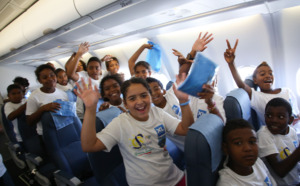 Association 1000 sourires: 85 marmailles touchent le ciel avec XL Airways