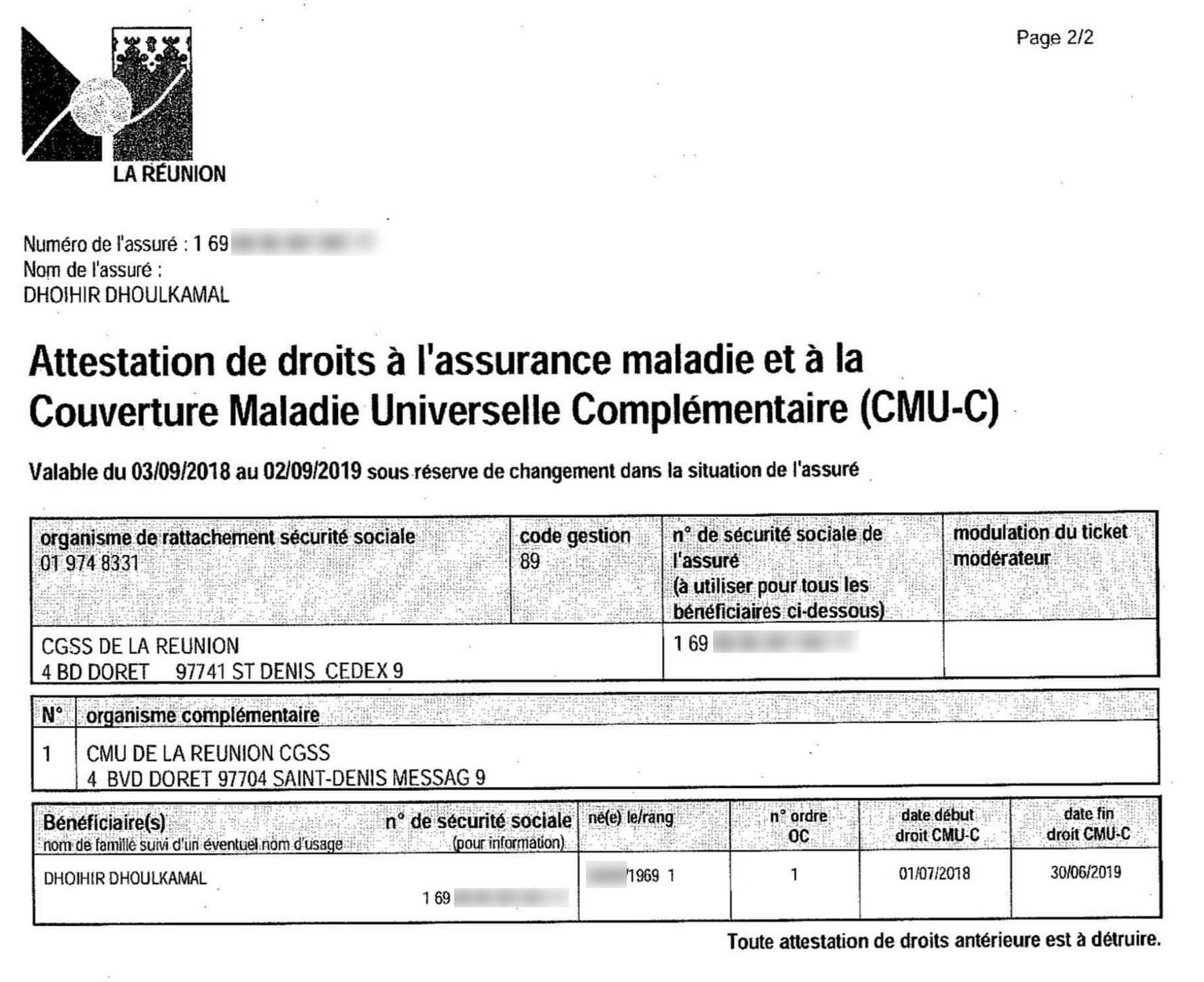 Un député comorien a-t-il bénéficié de la CMU à la Sécu de La Réunion ?