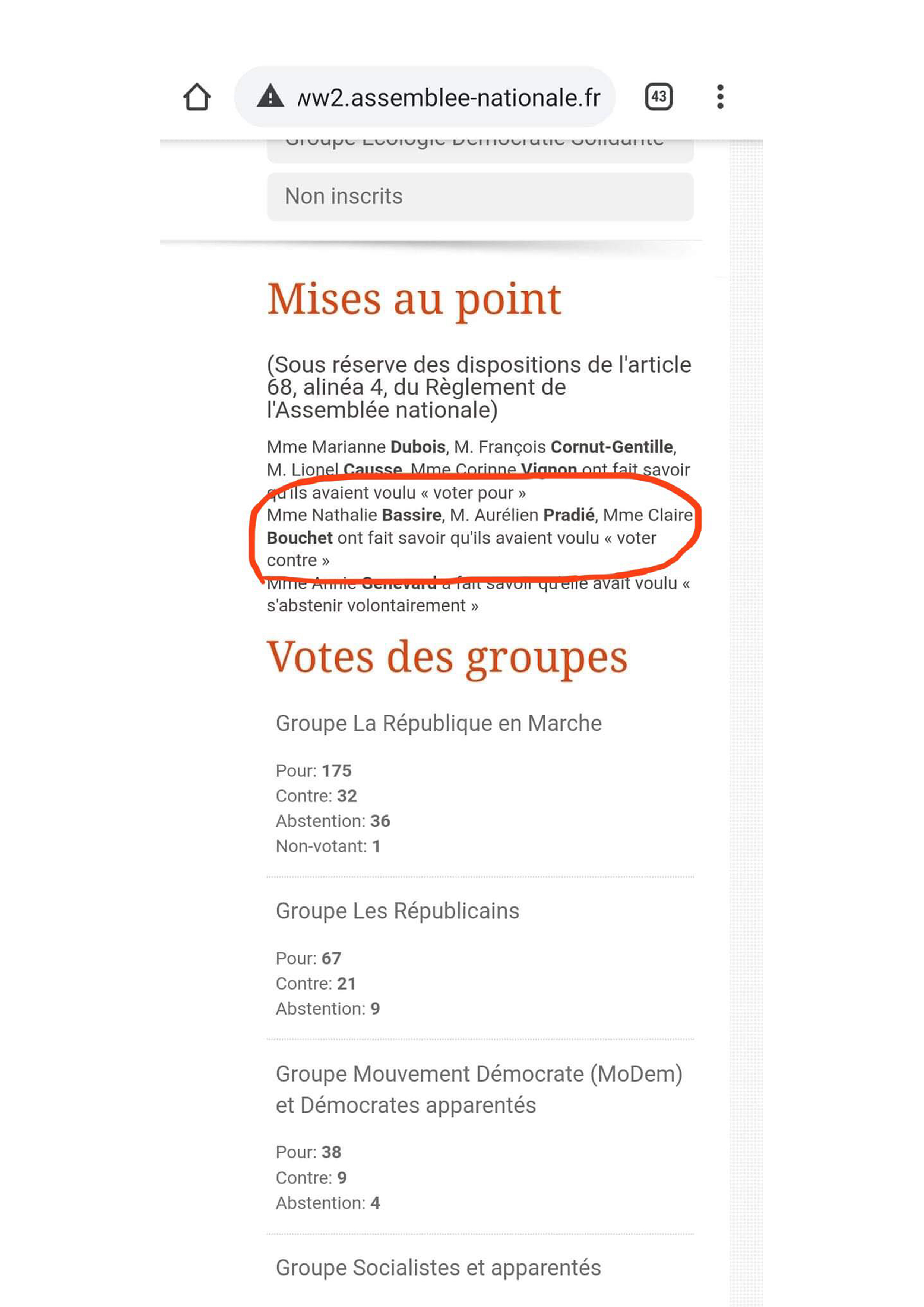 Nathalie Bassire clarifie la situation concernant son vote sur les néonicotinoïdes