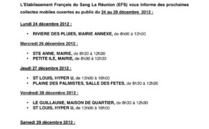 EFS : Appel aux donneurs B- et calendrier des collectes mobiles