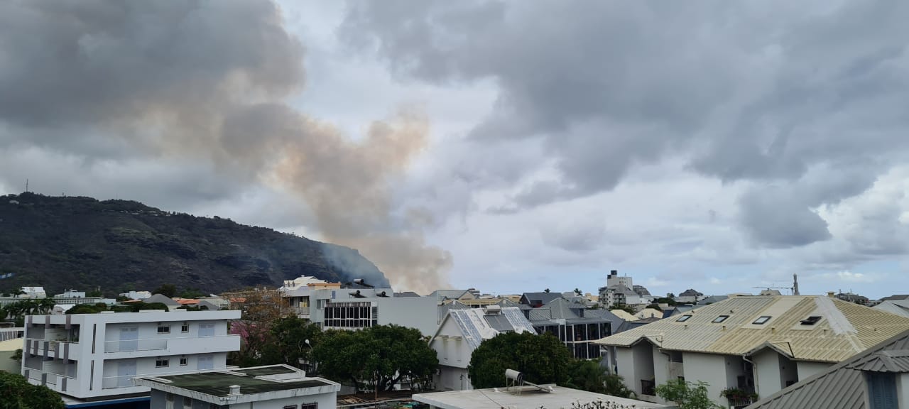 Saint-Denis : Important feu de broussailles dans le Bas de la Rivière