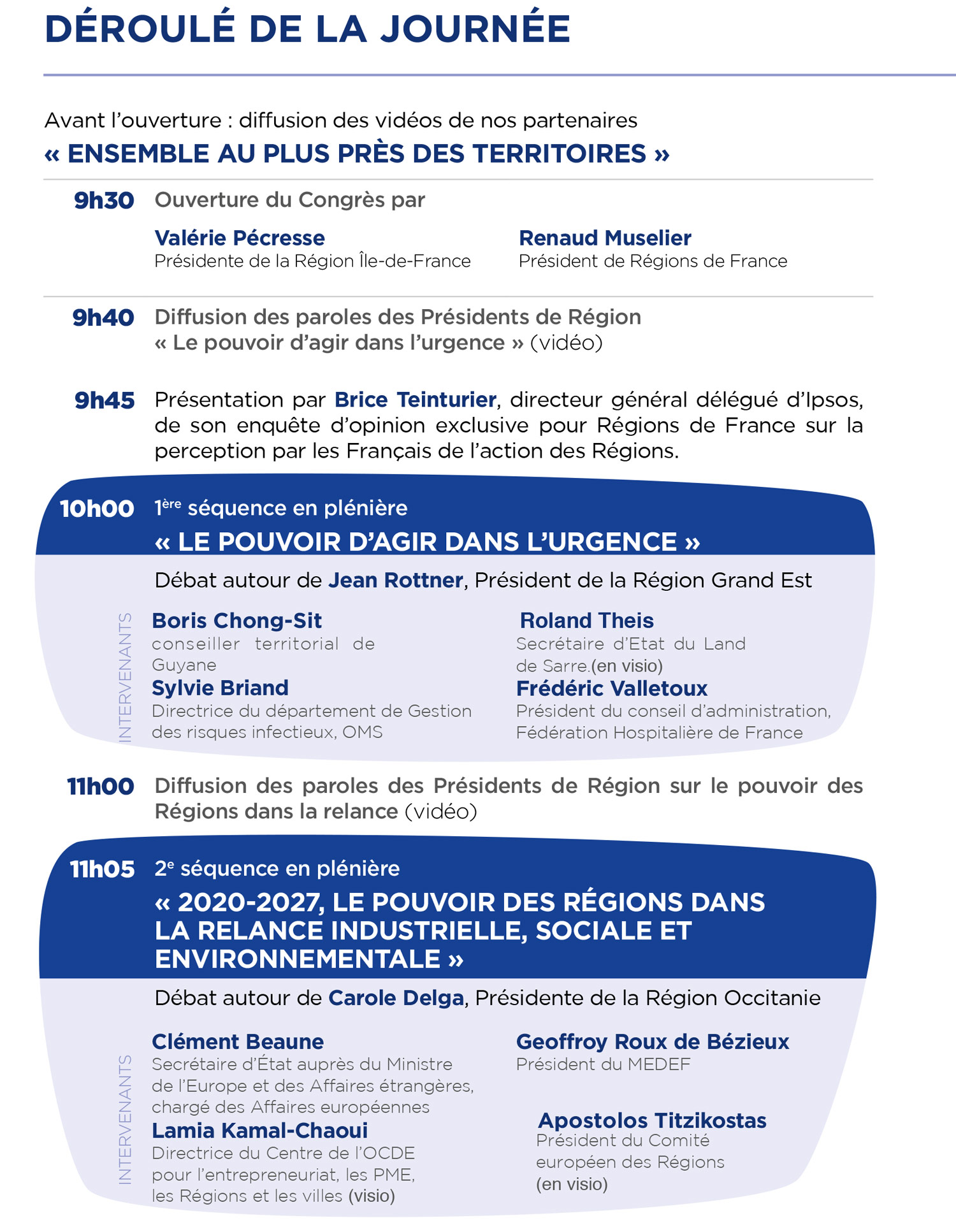 16ème Congrès des Régions en ligne : Les Régions, QG de la reconstruction