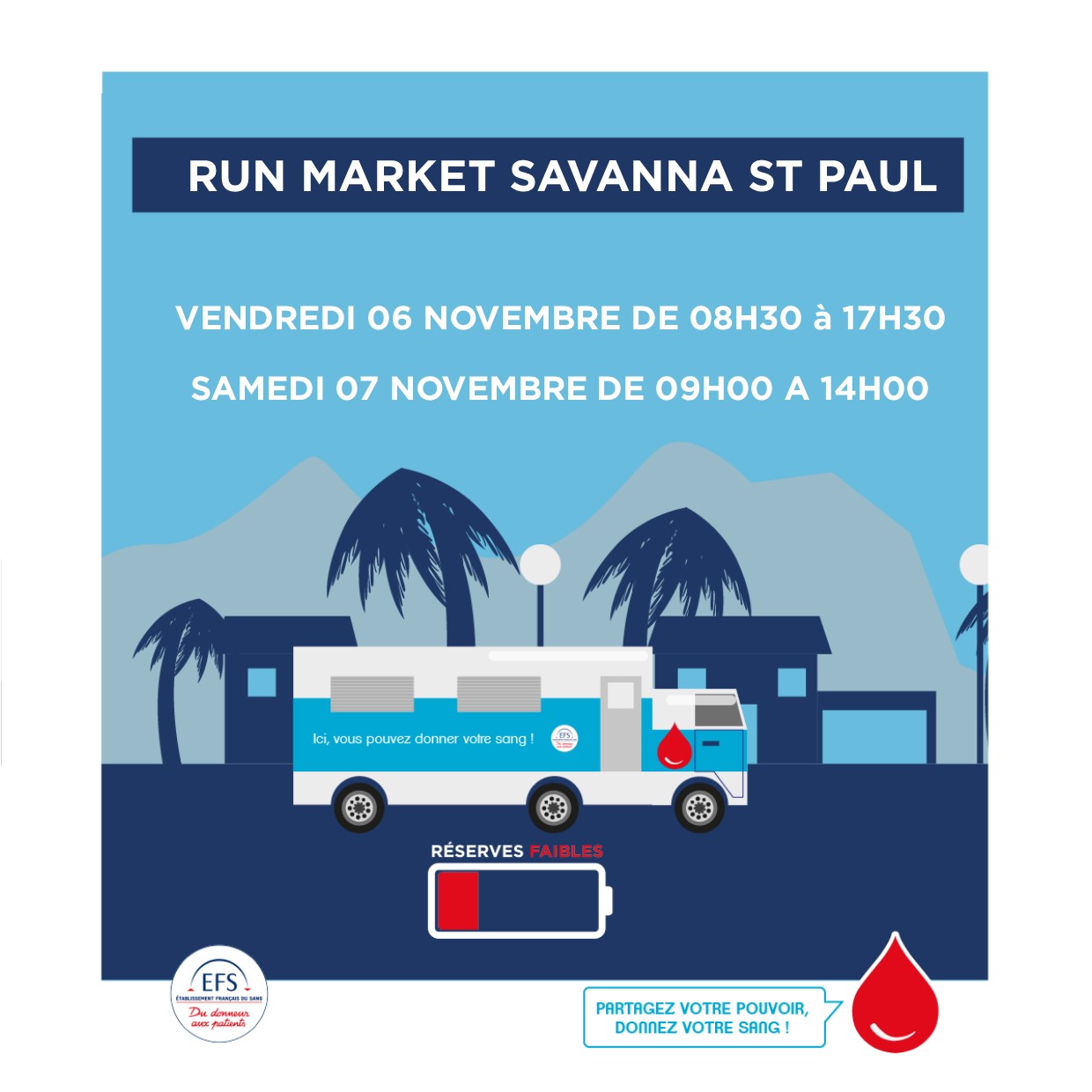 Le planning des collectes de sang disponible pour le mois de novembre