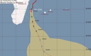 Le cyclone Felleng se trouve à 475 km à l'Ouest de la Réunion